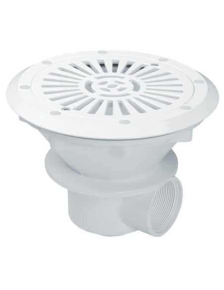 Bonde de fond Ø 210 mm avec grille ABS (Gris Clair)