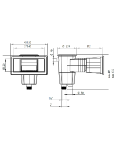 Skimmer grote opening 15 L (Antraciet) - Model 2