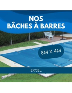 Bâche à barres de sécurité Excel 580 g/m² pour piscine 8m x 4m 2