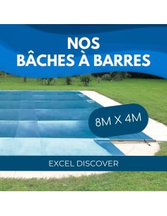 Bâche à barres de sécurité Excel Discover 580 g/m² pour piscine 8m x 4m 2