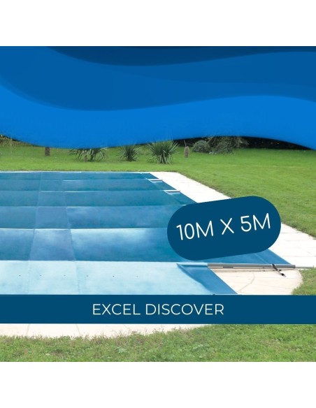 Bâche à barres de sécurité Excel Discover 580 g/m² pour piscine 10m x 5m