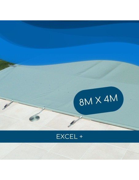 Bâche à barres de sécurité Excel+ 580 g/m² pour piscine 8m x 4m
