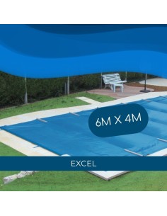 Bâche à barres de sécurité Excel 580 g/m² pour piscine 6m x 4m