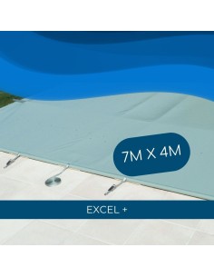 Bâche à barre de sécurité Excel+ 580 g/m² pour piscine 7m x 4m