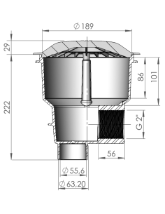 Bonde de fond - NORM Parker - Grille anti-vortex (Liner) 2