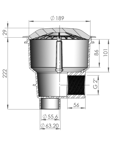 Bonde de fond - NORM Parker - Grille anti-vortex (Liner)
