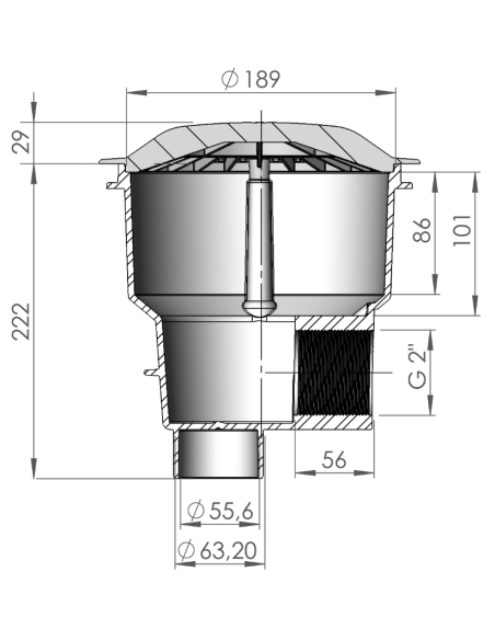 Bonde de fond - NORM Parker - Grille anti-vortex (Liner)