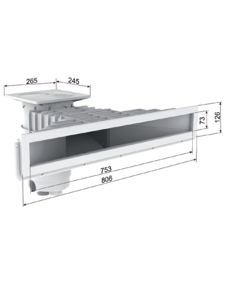 Skimmer A800 Design blanc (Béton/Liner)