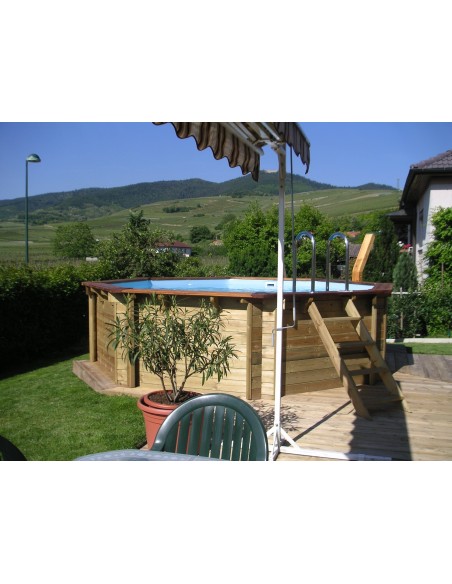 Houten achthoekige zwembad Mister-Wood Ø 430 cm