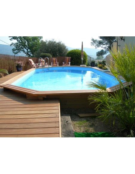 Houten achthoekige zwembad Mister-Wood 350 X 700 X 130 cm